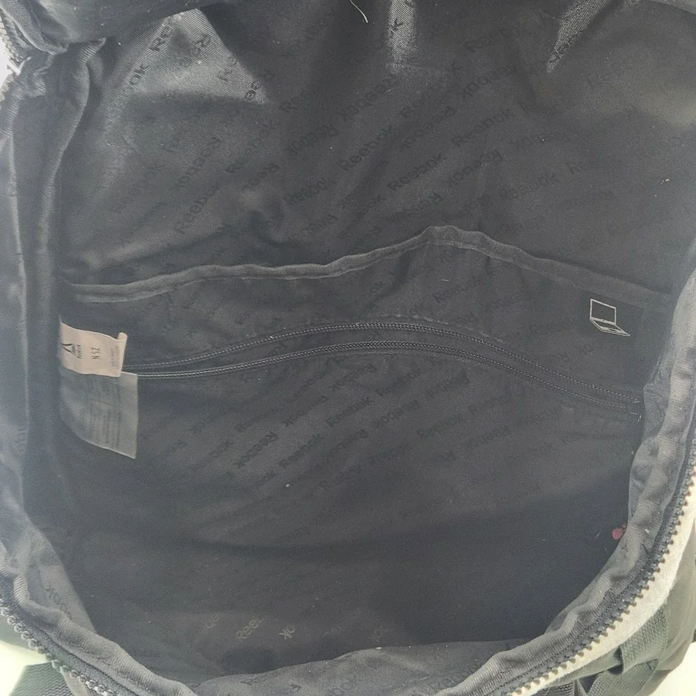 Reebok‎ Backpack Grey Black Colorblock Laptop Sleeve School Travel Bag